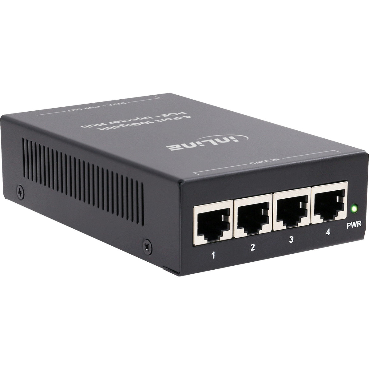 Inyector Y Hub Poe+ De 10 Gigabit Con 4 Puertos (4x Poe+), 10 Gb/S, 65w Carcasa Metálica Y Sin Ventilador. Inline®