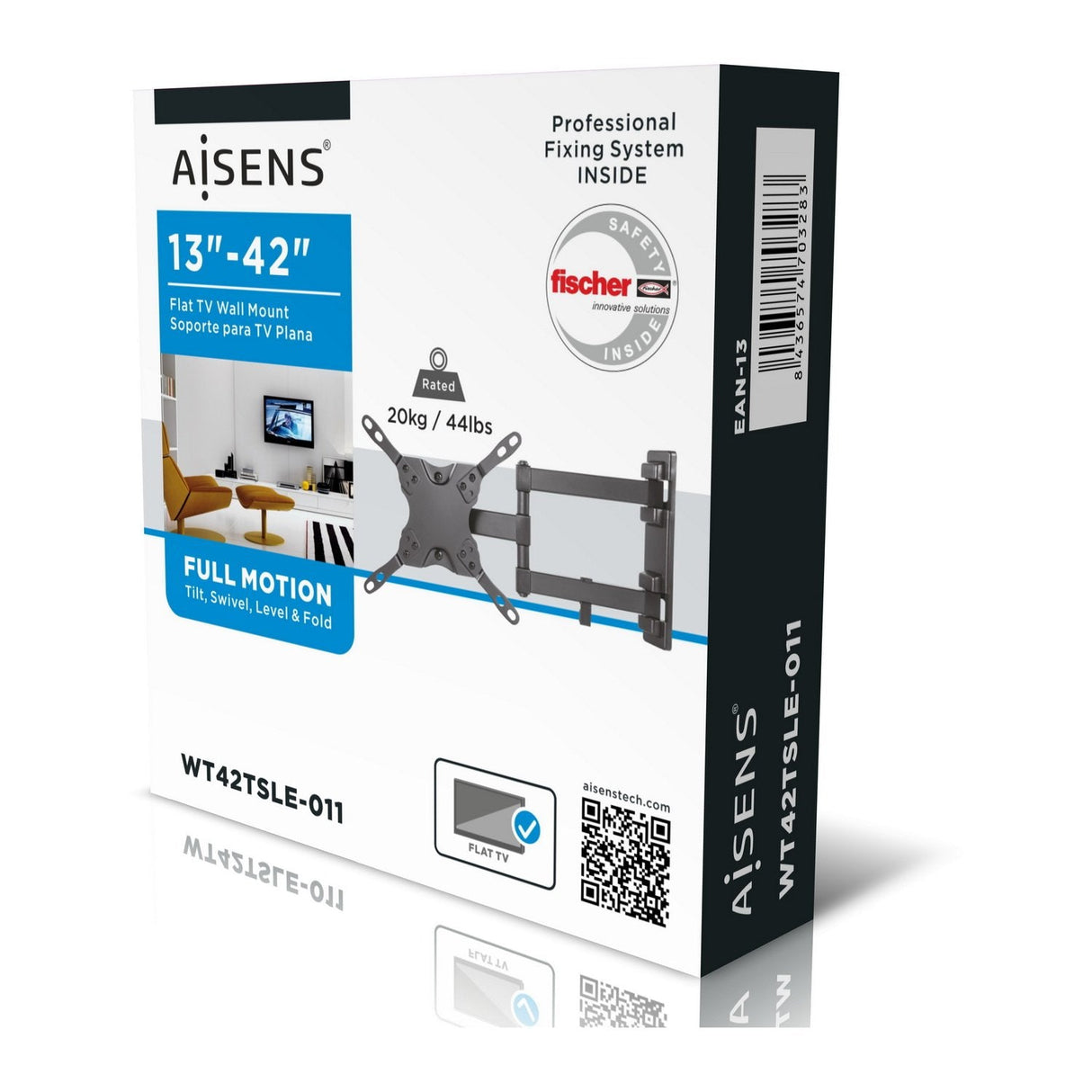 Aisens Soporte Para Tv Eco Giratorio - Inclinable Y Nivelable (Tv 13?-42? / 20kg) - Negro