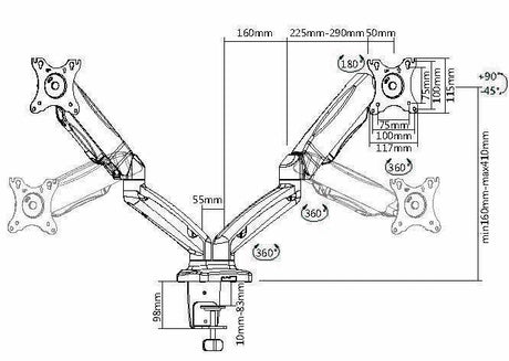 EAN 4015867202258 - Equip 650121 soporte para monitor 68,6 cm (27") Escritorio Negro imagen 3