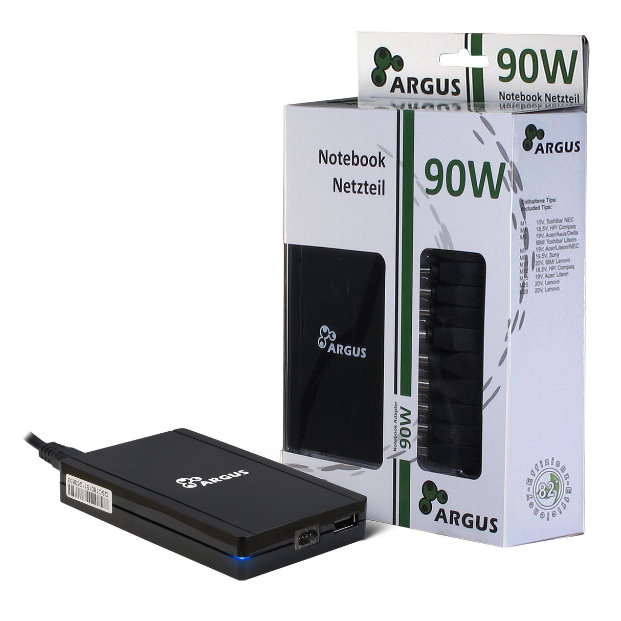 EAN 4260133128477 - Inter-Tech Argus USN90-UCB adaptador e inversor de corriente Universal 90 W Negro imagen 1