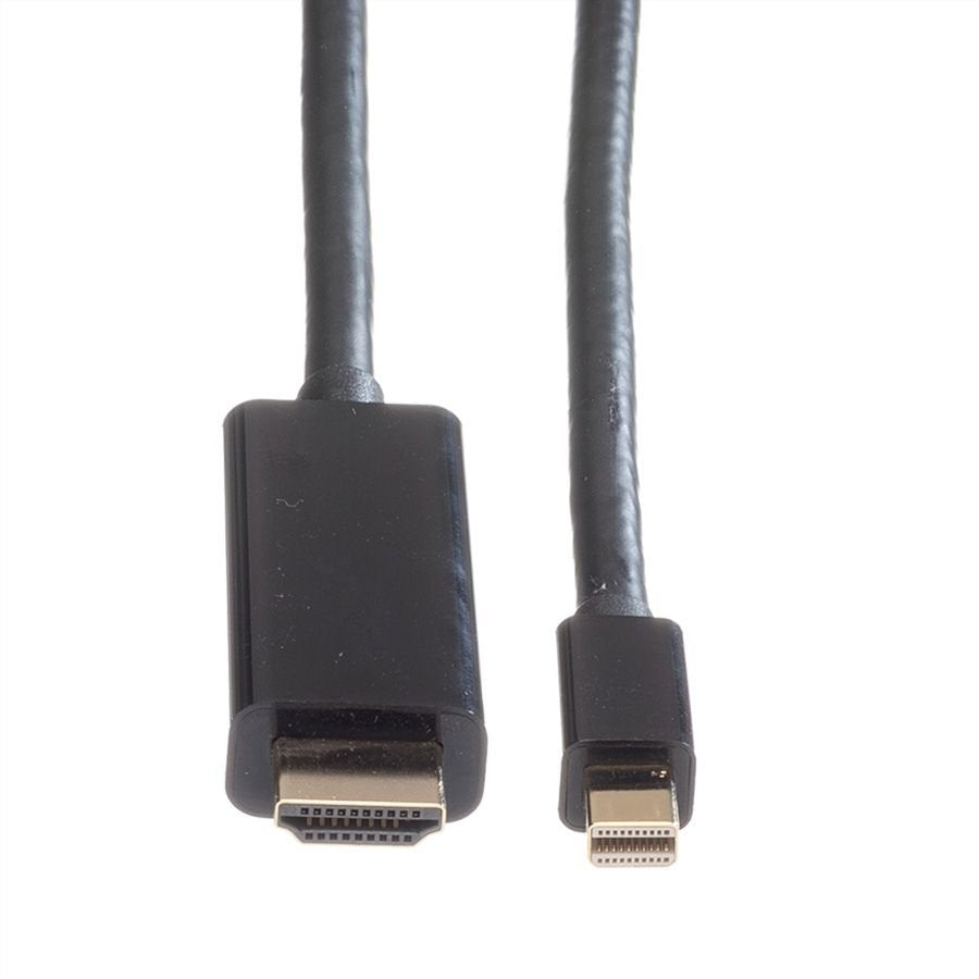 Roline Mini Displayport Cable, Mini Dp-Uhdtv, St St, Schwarz, 1 M