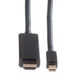 Roline Mini Displayport Cable, Mini Dp-Uhdtv, St St, Schwarz, 3 M