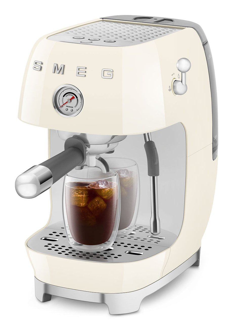 Smeg Espressomaschine Ecf03creu, Thermoblock, Cold Brew, Dampfdüse, 1.4l Tank