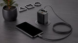 Cargador Usb Gan Mars Gaming Md-Gan65r 65w 1xusb-C 1xusb-A Cable Retractil Pd Color Negro