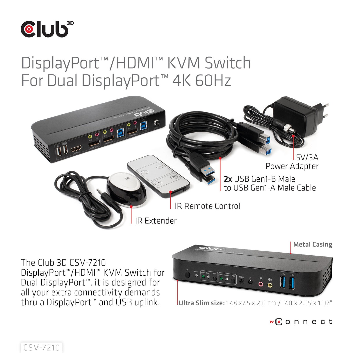 EAN 8719214472238 - CLUB3D CSV-7210 interruptor KVM Negro imagen 9