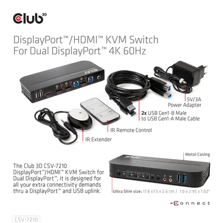 EAN 8719214472238 - CLUB3D CSV-7210 interruptor KVM Negro imagen 9