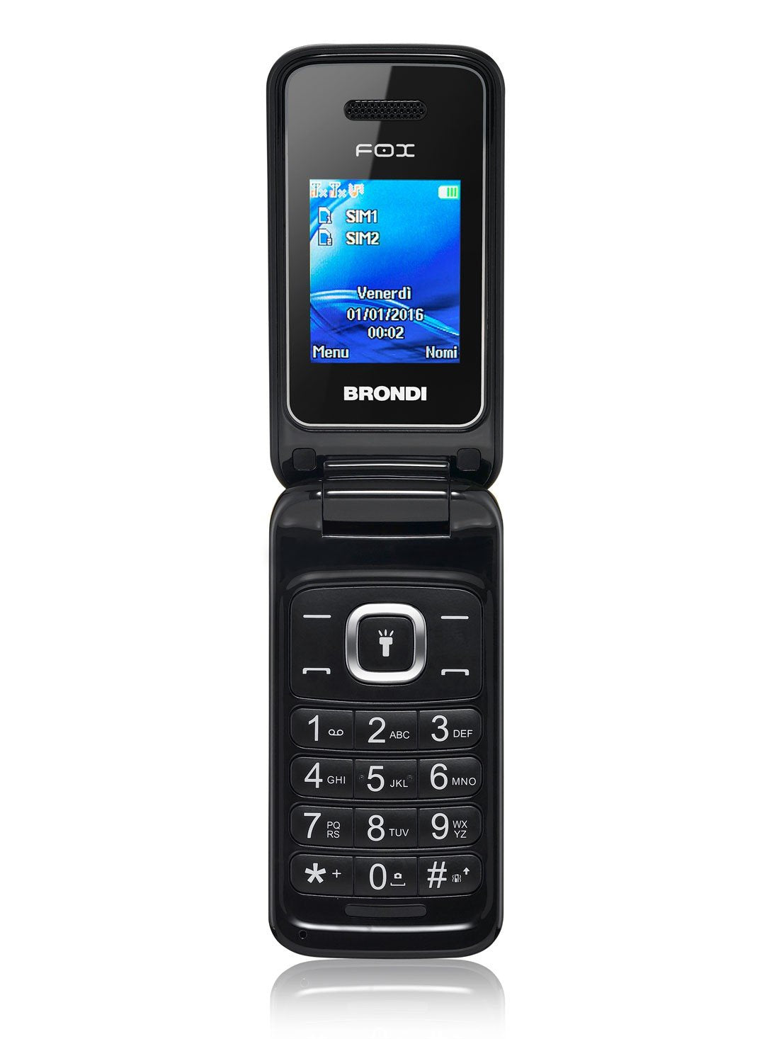 EAN 8015908738506 - Brondi Fox 4,5 cm (1.77") 74 g Negro Característica del teléfono imagen 1