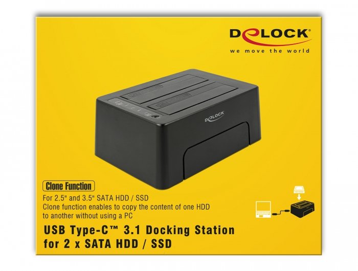 Delock Dockingstation Para 2 X Sata Hdd / Ssd Con Funcion Clon