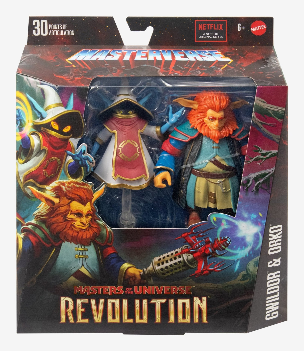 Figuras  Mattel Masters Of The Universe Masterverse Paquete De 2 De Juguete Orko Y Gwildor Htg87