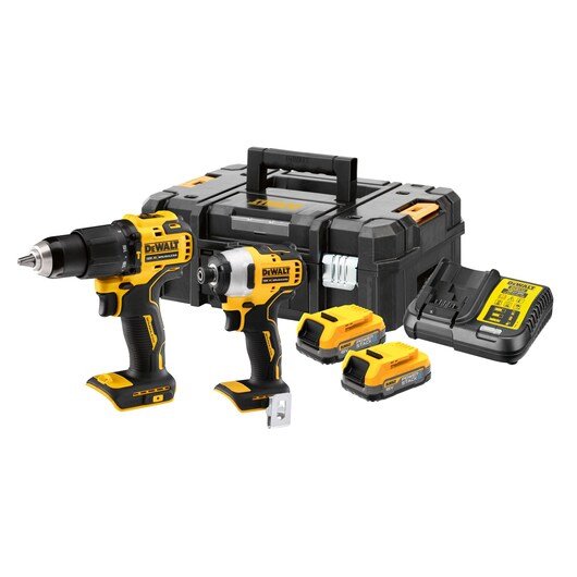 Dewalt Paquete Combinado Inalámbrico Powerstack Dck2062e2t, 18 Voltios, Con Llave De Impacto, Taladro De Impacto Dck2062e2t-Qw