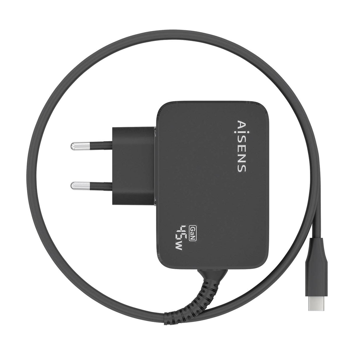 Aisens Cargador Gan 45w Pd3.0 1xusb-C 1.80m, Negro