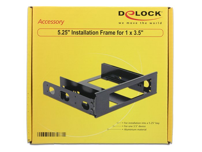 Delock Marco De Instalación Delock 1x 3.5 "Para 5.25" Alu Black