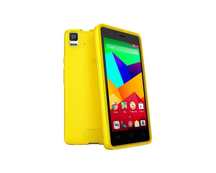 Funda Cristal Case Amarillo Aquaris E4 Bq Policarbonato