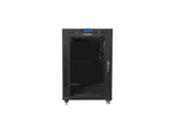 Armario Rack 19" Autónomo 15u/800x1000 Lcd Con Puerta Cristal Negro Lanberg (Flat Pack)