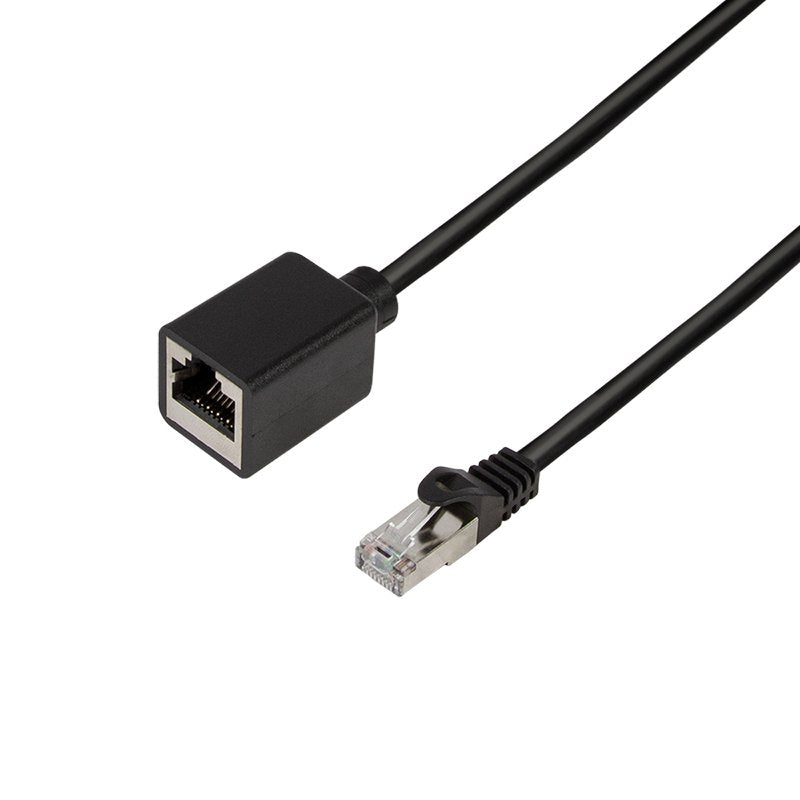 Latiguillo Cat 6a, S/Ftp,  1.00 M, Negro, Macho-Hembra Cu Lszh