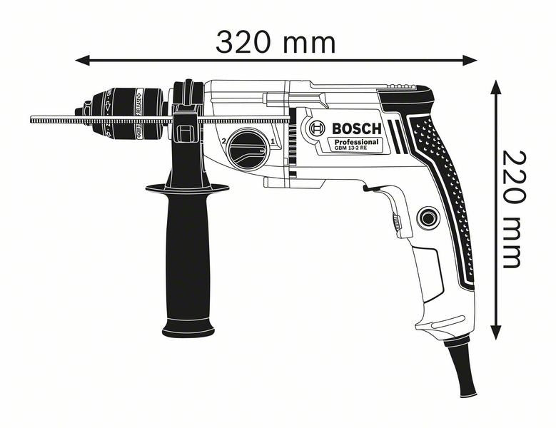Taladro Bosch Gbm 13-2 Re (Azul, 750 Vatios) 06011b2002