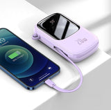 Power Bank  Baseus Qpow 20000mah, Ip, Usb, Usb-C, 20w Z Kablem Ip Fioletowy