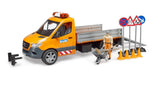 Bruder Mb Sprinter Municipal Con Módulo De Luz Y Sonido, Naranja, Incluido Conductor Y Accesorios 2677