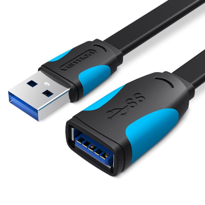 Cable Alargador Usb 3.0 Vention Vas-A13-B200 Usb Macho Usb Hembra 2m Negro Y Azul