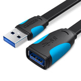 Cable Alargador Usb 3.0 Vention Vas-A13-B200 Usb Macho Usb Hembra 2m Negro Y Azul