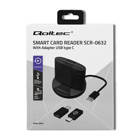 EAN 5901878506326 - Qoltec 50632 lector de tarjeta inteligente USB 2.0 Negro imagen 2