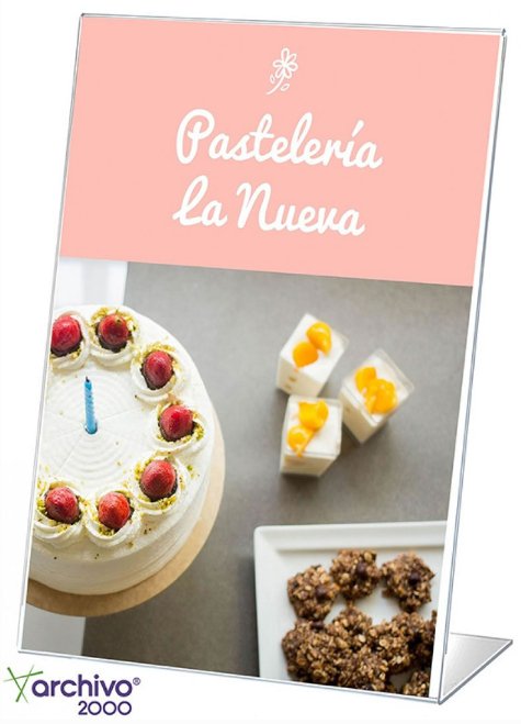 Archivo 2000 Expositor Sobremesa En Forma De L Din A6 Vertical 45x105x155 Mm Cristal Transparente