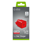 Sbs Mini Cargador Gan Usb-C Pd 20w Rojo