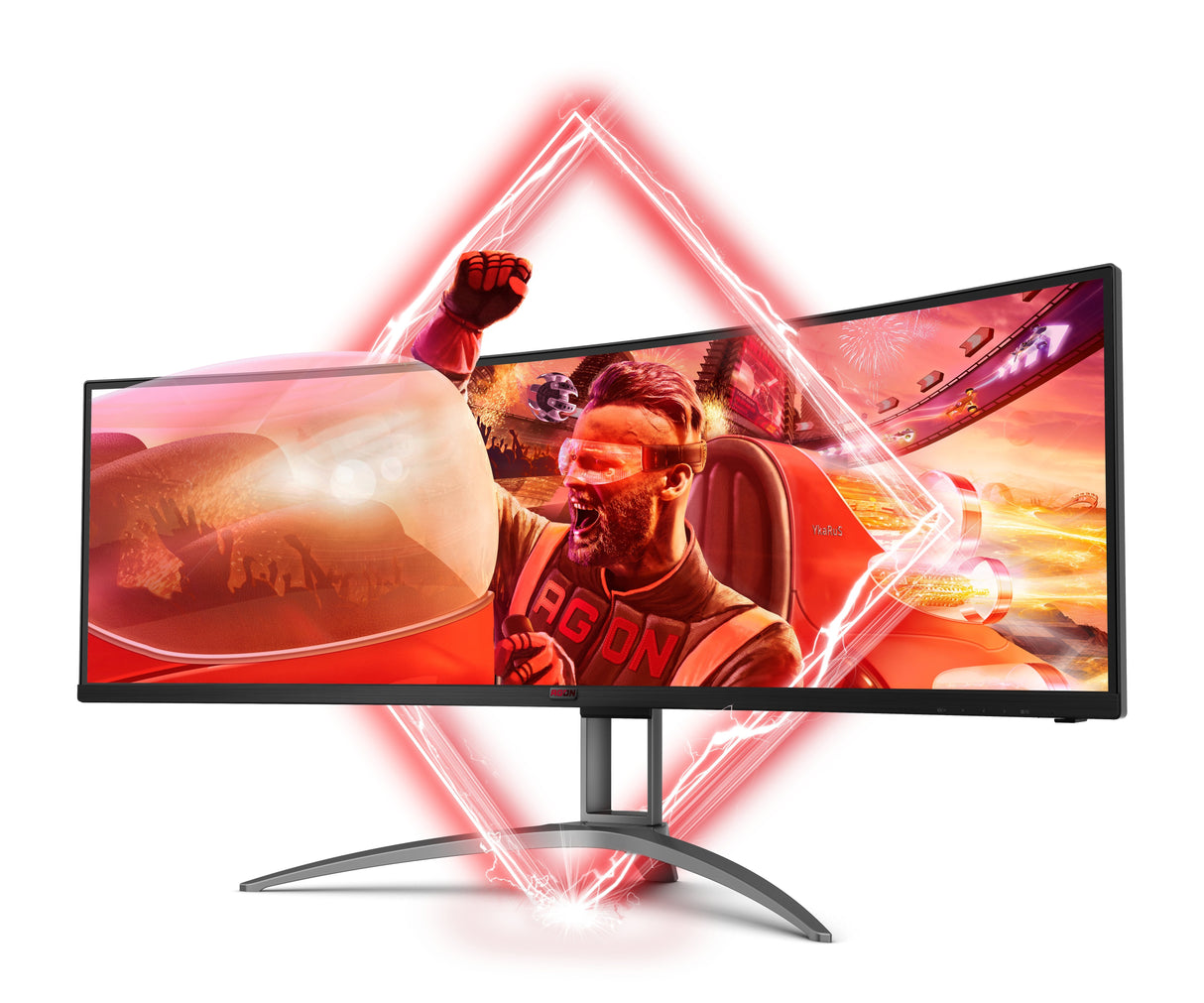 Monitor Gaming Ultrapanorámico Curvo Aoc Agon Ag493ucx2 48.8' Dual Qhd 1ms 165hz Va Multimedia Negro