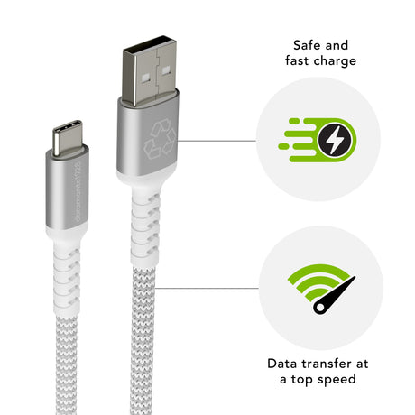 EAN 5711428071187 - dbramante1928 CB25ACGR7118 cable USB USB 2.0 2,5 m USB A USB C Blanco imagen 4