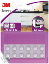 Scotch Topes Adhesivos Para Muebles - Antichoque - Diametro De 10mm - Paquete De 12 - Transparente
