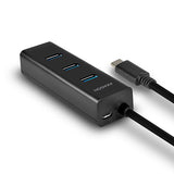 Hub 4-Portowy Hue-S2c Usb 3.2 Gen 1 Charging Hub, 40cm Usb-C Kabel, Microusb Dodatkowe Zasilanie