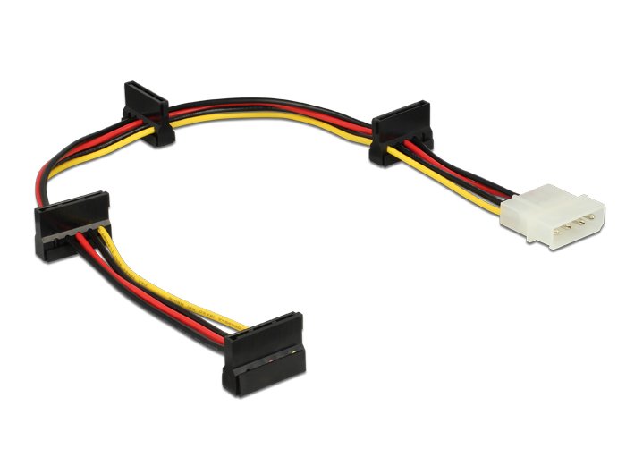 Cable Delock Molex 4pin -> 4x Sata 15 Pin  M/H 0.40m