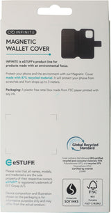 Infinite Milan Iphone 16 Plus  Black Wallet Cover. Material: