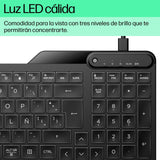 Teclado Con Cable Retroiluminado Hp 400, Teclado Negro, Aleman, Émbolo 7n7c0aa#Abd
