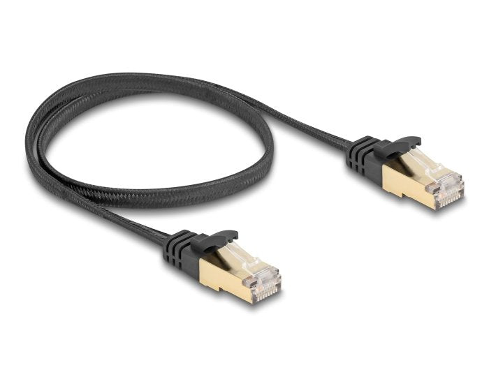 Delock Rj45 Cable De Red Plano Trenzado Cat.6a S/Ftp 0.50m Azul