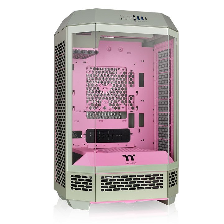 Caja Pc Thermaltake The Tower 300 Verde Claro/Rosa, Vidrio Templado Ca-1y4-00sjwn-00