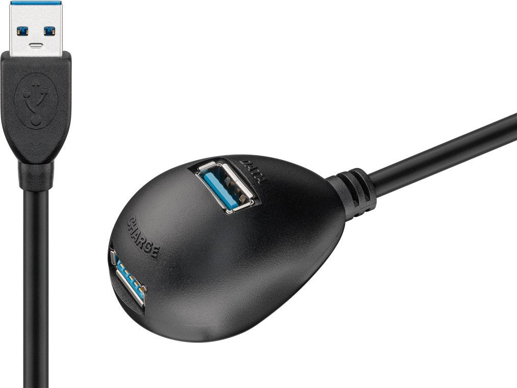Goobay Usb 3.0 Verlängerung Mit Standfuss 1,50m St/2xbuchse