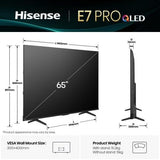 Hisense 65e77q Pro, Qled Tv 164 Cm (65 Pulgadas), Negro, Ultrahd/4k, Sintonizador Triple, Grabación Usb, Turno De Tiempo, Panel De 144hz 65e77q Pro