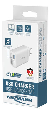 Ansmann Usb Charger 230pd 30w Usb-C Cable Usb-C Usb 30w