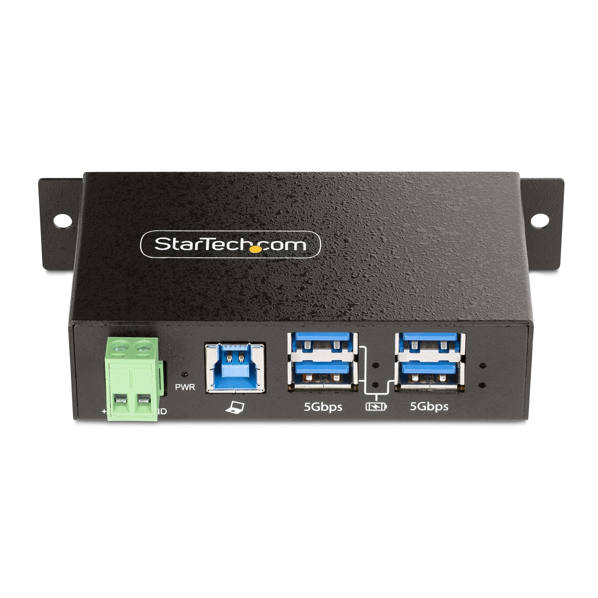 Startech.Com Hub Usb Industrial De 4 Puertos Gestionado - Servicio Pesado - Caja De Metal - Protección Esd Y Sobretensión - Montaje Din, Pared, Escritorio - Usb 3.2 Gen 1 5gbps