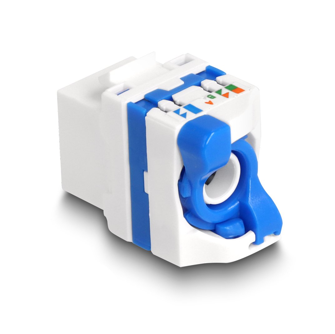 Delock 88130 Módulo Keystone Rj45 Hembra A Lsa Cat.6a Sin Herramientas Con Cierre Giratorio Azul