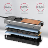 Axagon Clr-M2fan Sistema De Refrigeración Para Ordenador Unidad De Estado Sólido Disipador Térmico/Radiador Gris 1 Pieza(S)
