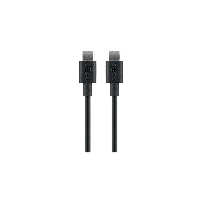 Cable De  1,00m Usb 2.0 480mbps Pd60w Usb-C Macho A Usb-C Macho Negro Datos Y Carga