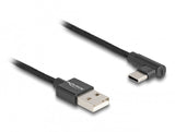 Cable Usb 2.0 Delock , Usb-A Macho > Usb-C Macho 3 M Con Funda, Ángulo De 90°Negro
