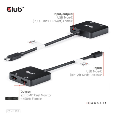 EAN 8719214472979 - CLUB3D CSV-1558 divisor de video USB Tipo C 2x HDMI imagen 5
