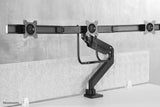 Newstar Monitor Triple-Deskmount With Crossbar 17-24inch Full Motion Gasspring Tilt Rotate Swivel Grommet/Clamp Black
