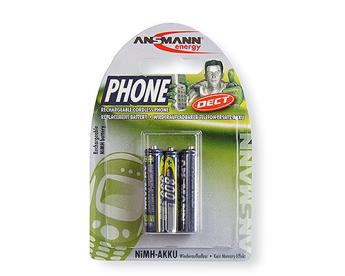 Ansmann 5030142 Batería Recargable Nimh Micro Aaa, Teléfono Dect, 800 Mah, Paquete De 3