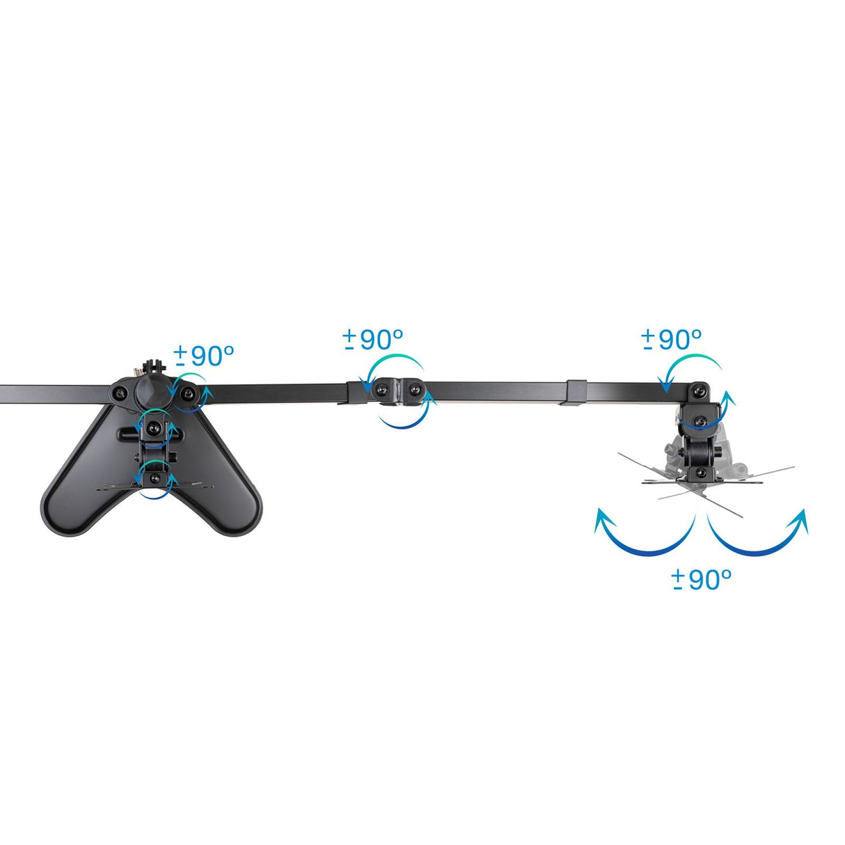 Tooq Soporte Mesa Pantalla - Giro 180º - Inclinable - 3 Brazos 17-27  - Negro