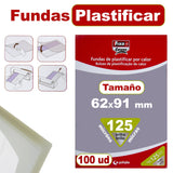 Fixo Fundas De Plastificar 125 Micras 62x91mm Brillo Caja De 100