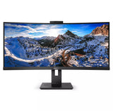 Monitor Profesional Ultrapanorámico Curvo Philips 346p1crh 34' Wqhd Webcam Multimedia Negro